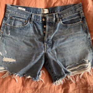 Agolde Blue Distressed Jean Shorts